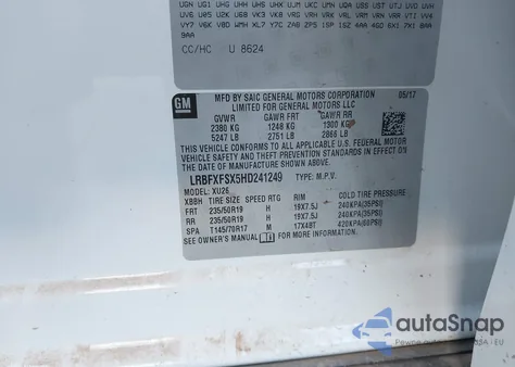 2017 Buick Envision Premium Ii z USA, uszkodzony, nr VIN LRBFXFSX5HD241249